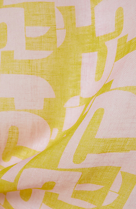 Pembe Desenli Kadın Keten Şal