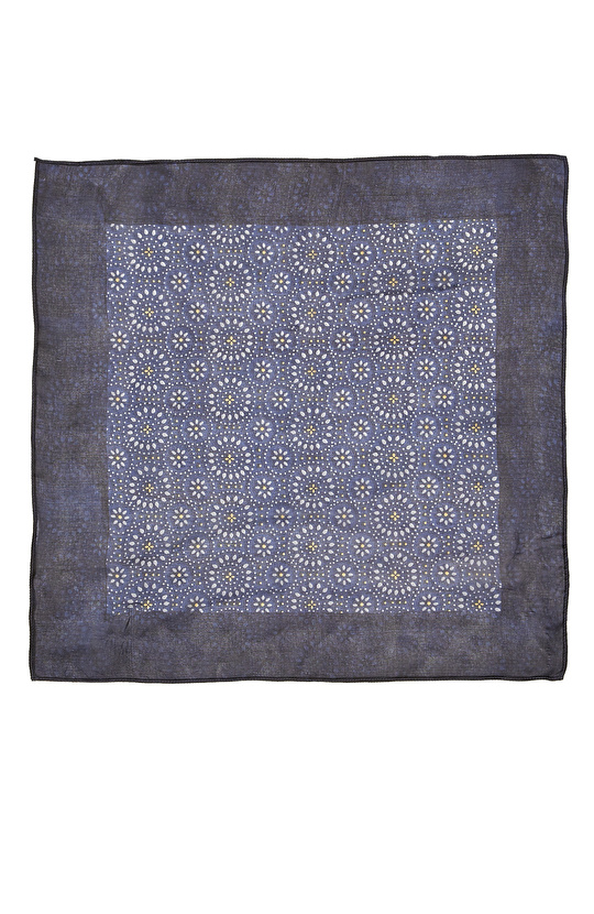 Lacivert Desenli Kadın İpek Fular