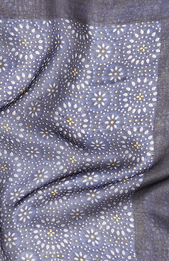 Lacivert Desenli Kadın İpek Fular