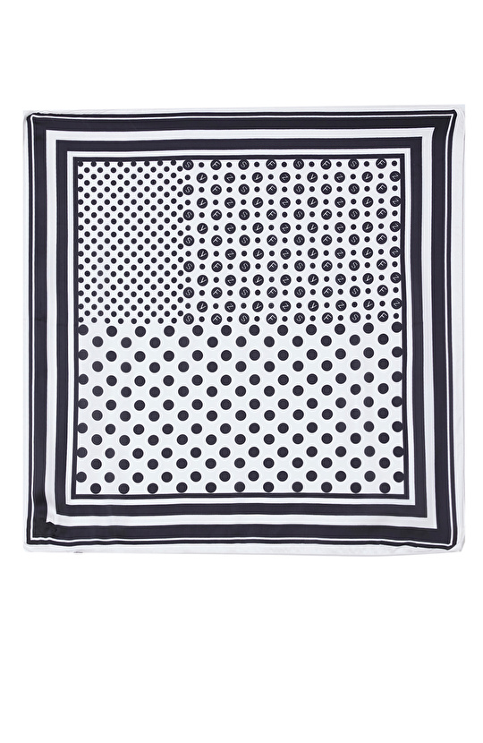 Siyah Puantiye Desenli Fular