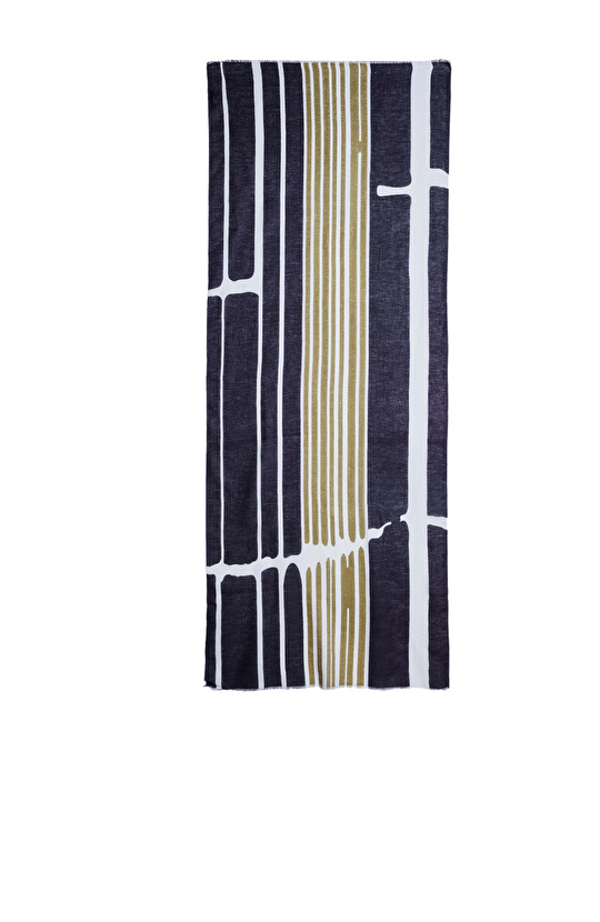 Mor Çizgili Unisex Şal