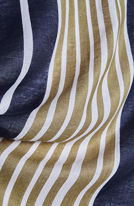 Mor Çizgili Unisex Şal