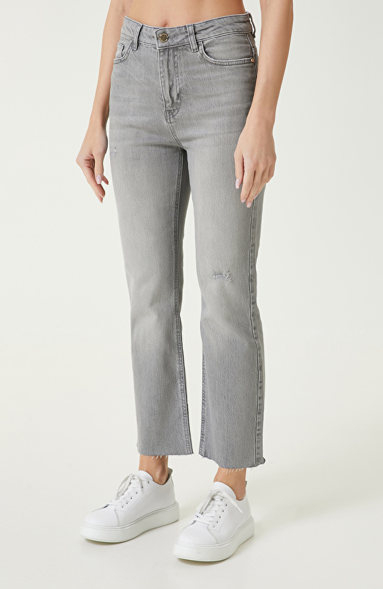 Açık Gri Denim Pantolon