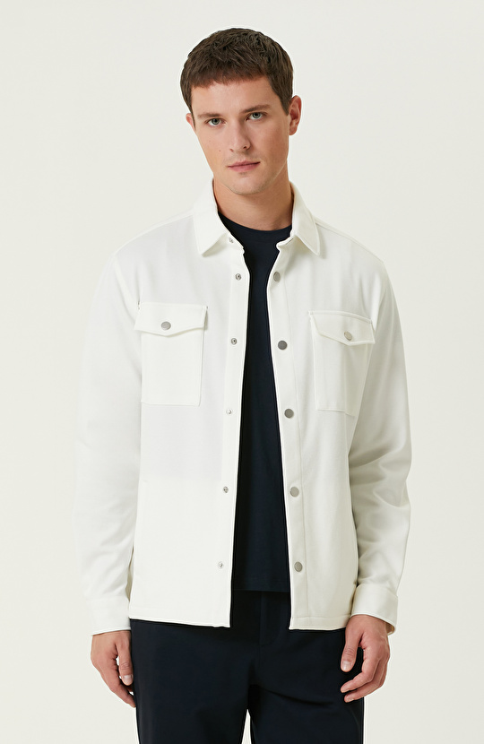 Kırık Beyaz Dış Gömlek