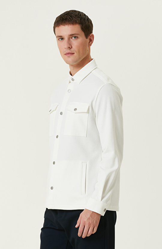 Kırık Beyaz Dış Gömlek