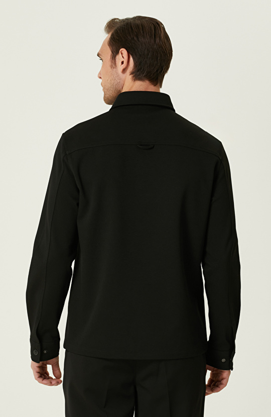 Siyah Armürlü Dış Gömlek