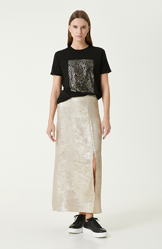 Siyah Baskılı T-shirt