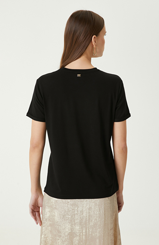 Siyah Baskılı T-shirt