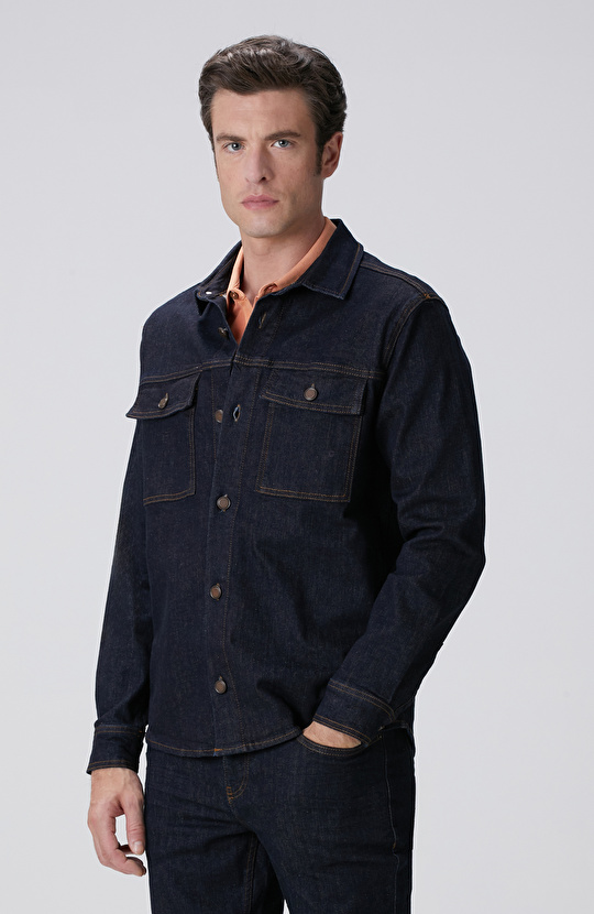 Lacivert Denim Gömlek