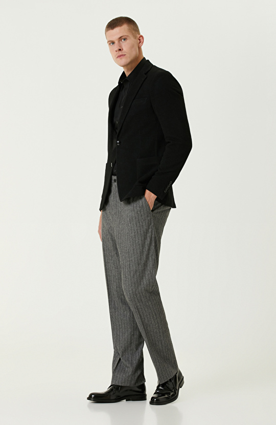 Siyah Non-Iron Saten Gömlek