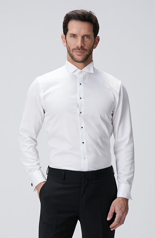 Beyaz Non-Iron Smokin Gömlek