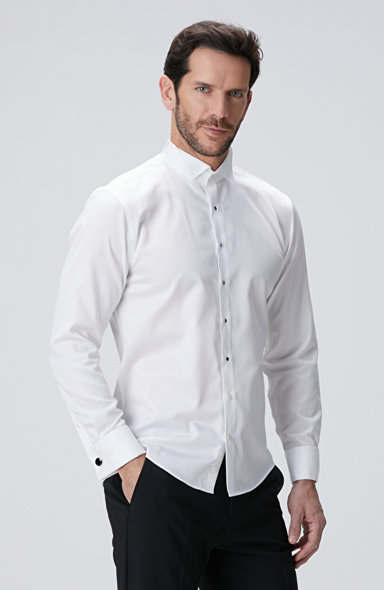 Beyaz Non-Iron Smokin Gömlek