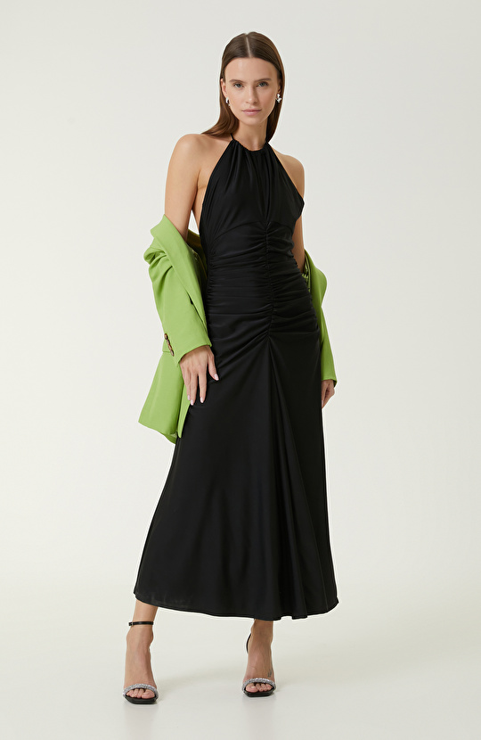 Siyah Maksi Boy Elbise