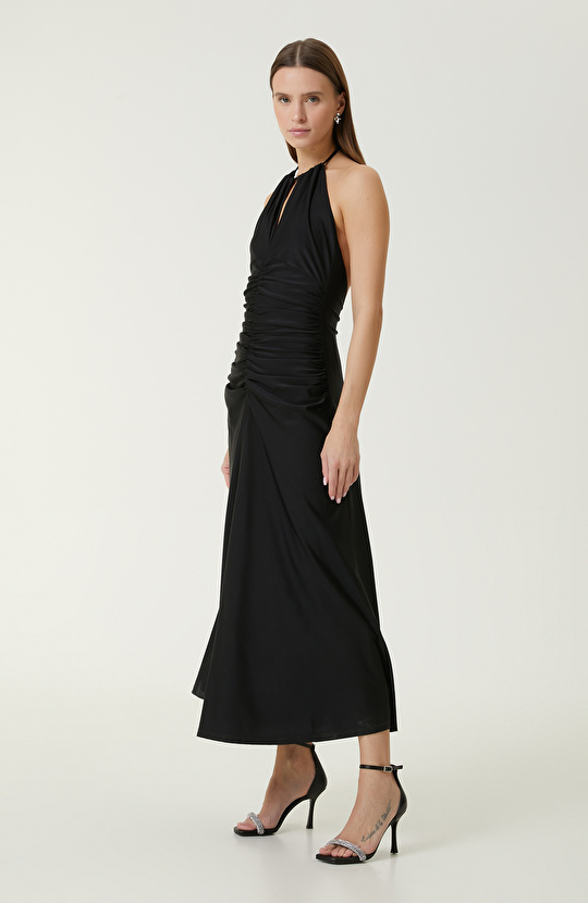 Siyah Maksi Boy Elbise