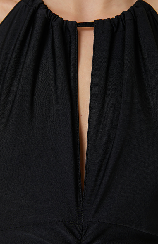 Siyah Maksi Boy Elbise