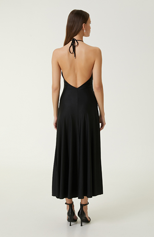 Siyah Maksi Boy Elbise