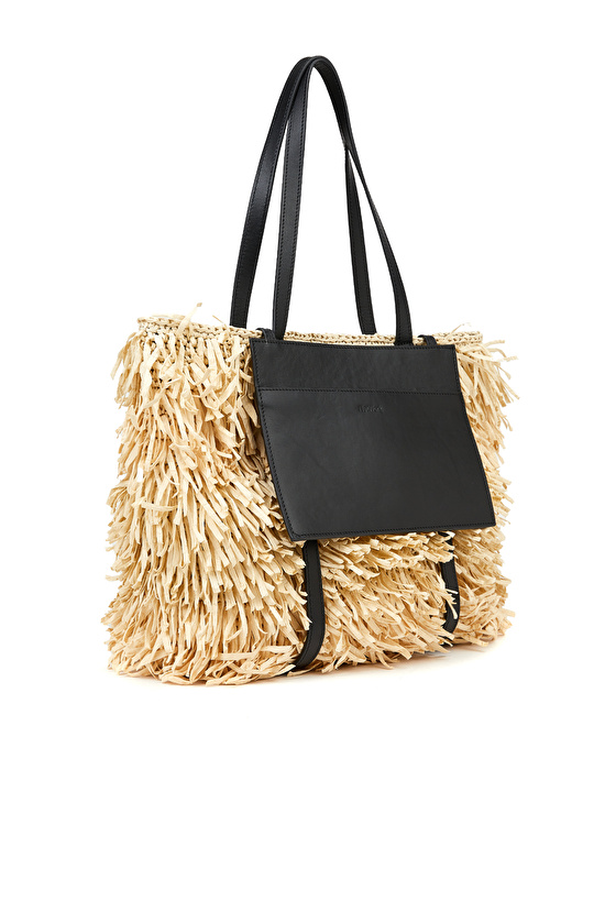 Bej Kadın Hasır Çanta