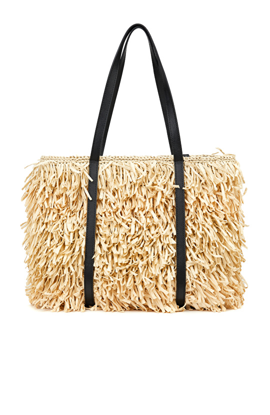 Bej Kadın Hasır Çanta