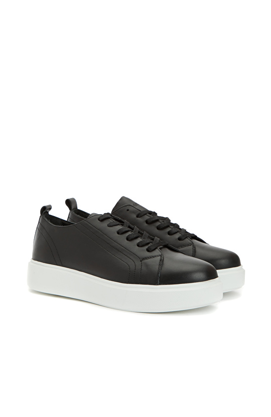 Siyah Kadın Deri Sneaker