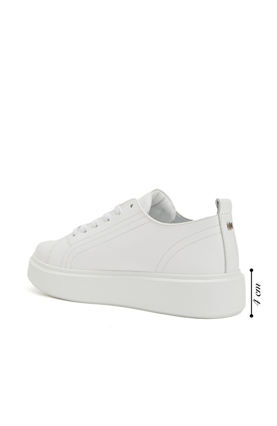 Beyaz Kadın Deri Sneaker