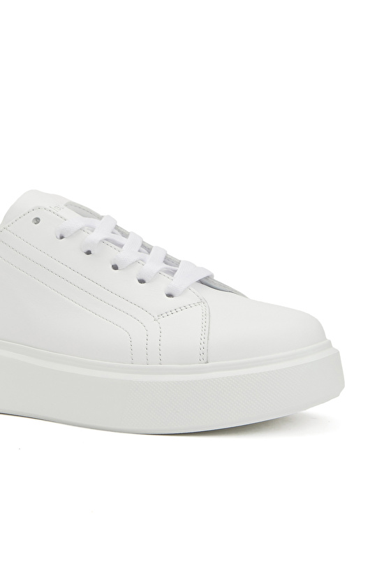 Beyaz Kadın Deri Sneaker