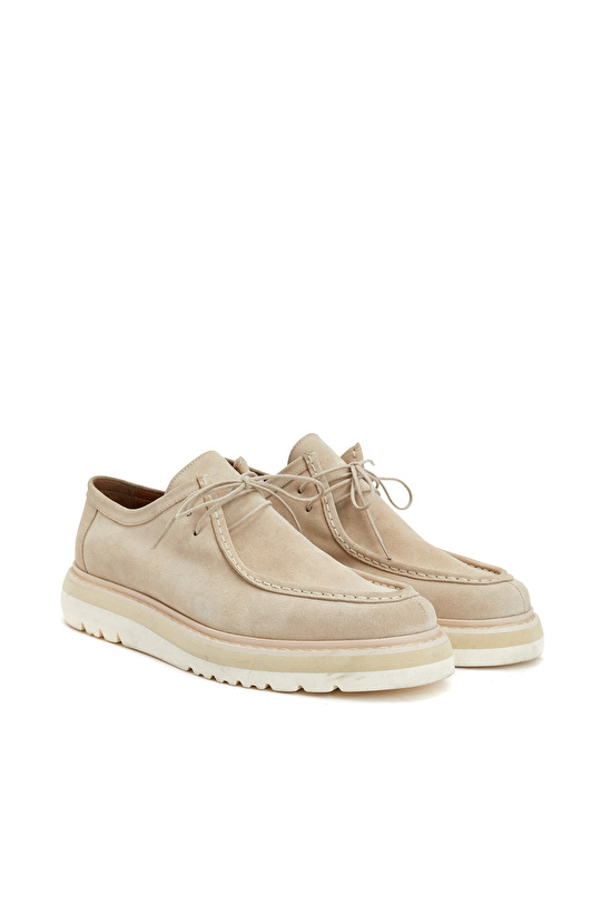 Bej Erkek Süet Loafer