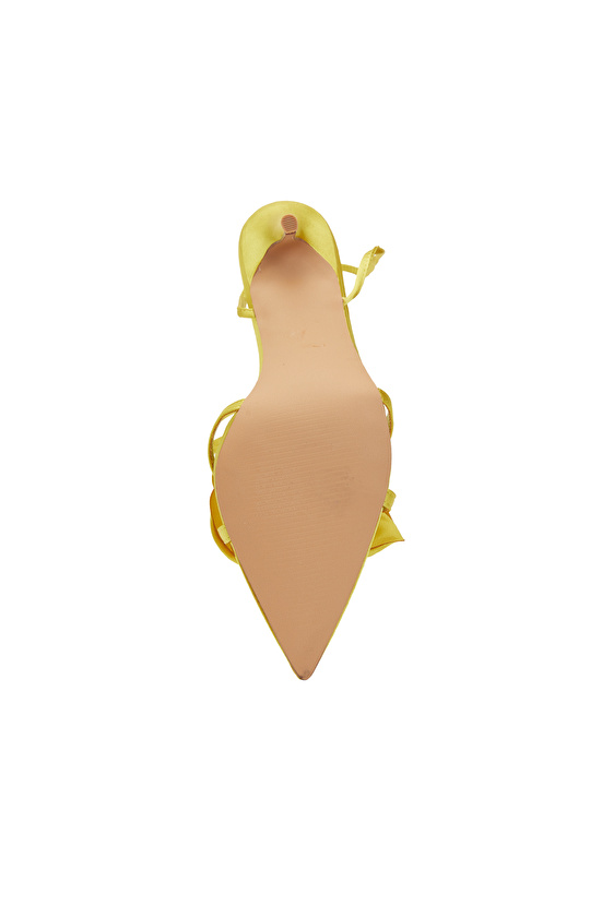 Sarı Kadın Saten Sandalet