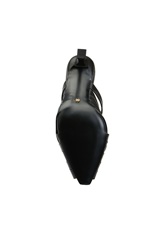 Siyah Kadın Deri Terlik