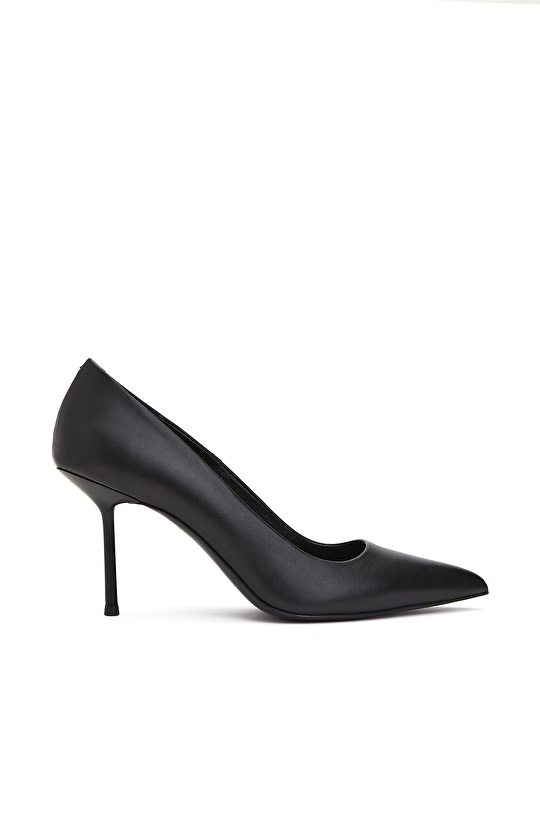 Siyah Kadın Deri Stiletto
