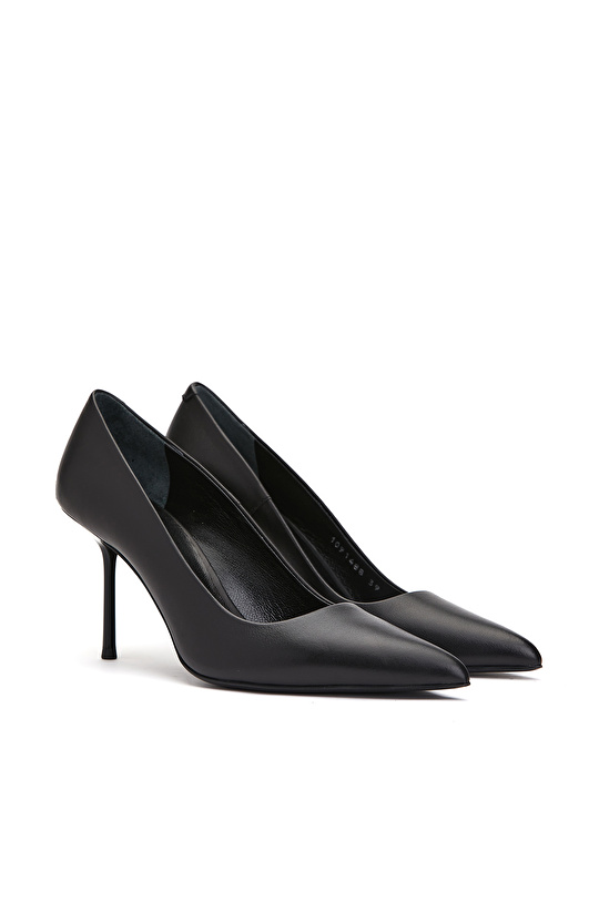 Siyah Kadın Deri Stiletto