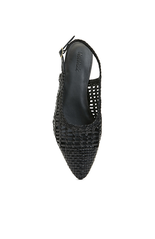 Siyah Kadın Deri Babet