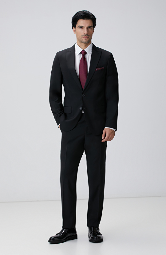 Siyah Yün Karışımlı Takım Elbise Siyah Yün Karışımlı Takım Elbise