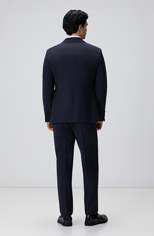 Lacivert Yün Karışımlı Takım Elbise