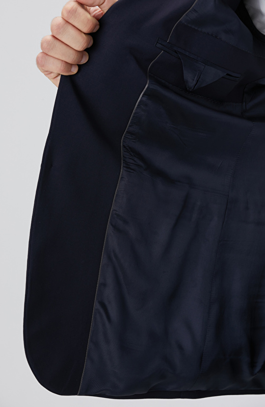 Lacivert Yün Karışımlı Takım Elbise