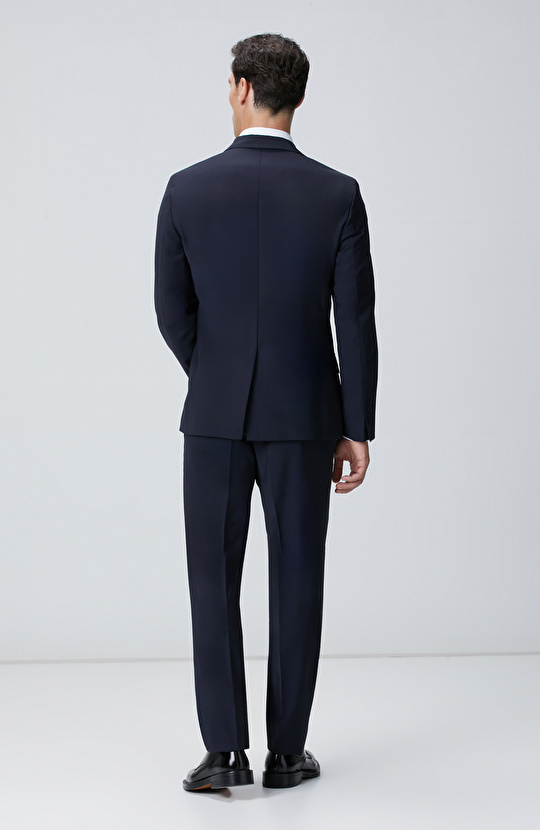 Lacivert Yün Karışımlı Takım Elbise