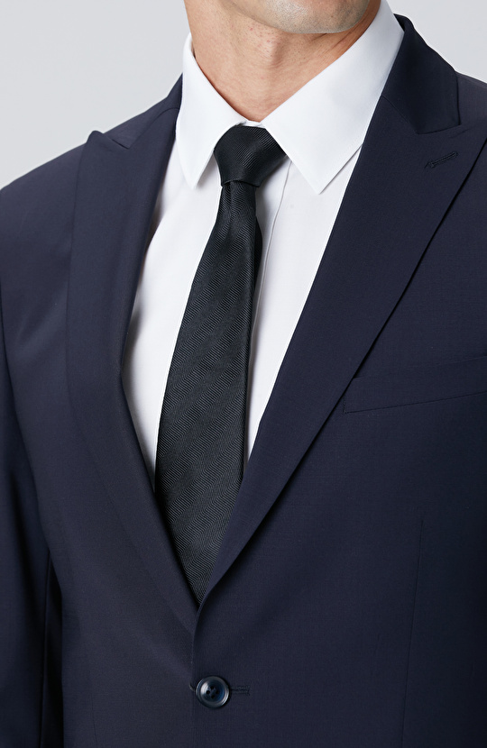 Lacivert Yün Karışımlı Takım Elbise