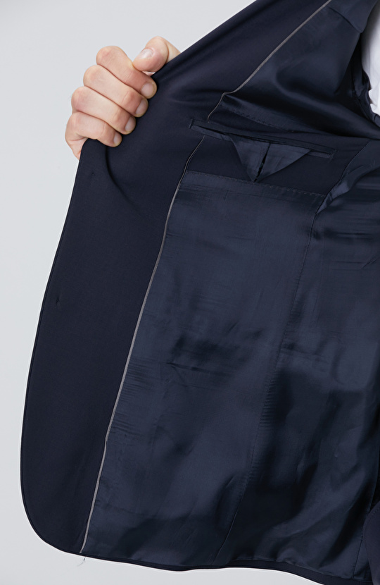 Lacivert Yün Karışımlı Takım Elbise