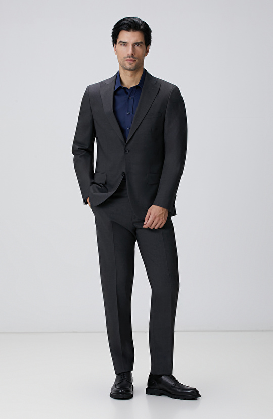 Antrasit Yün Karışımlı Takım Elbise