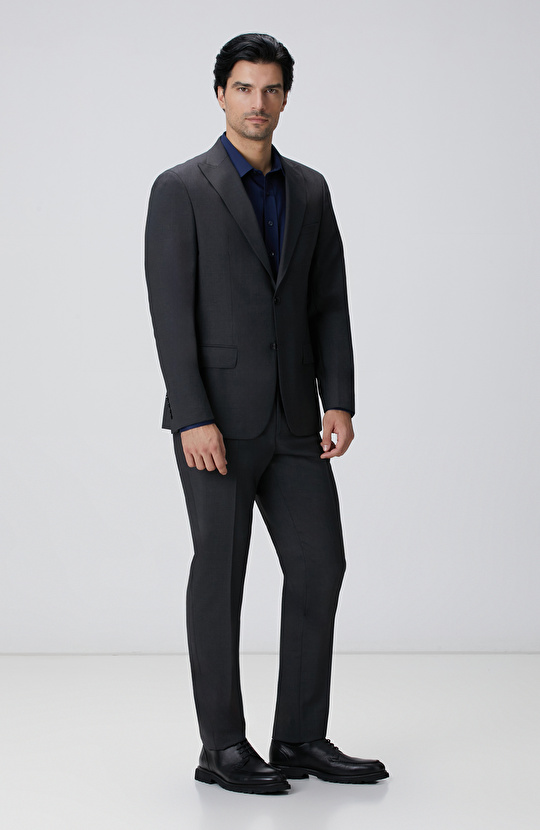 Antrasit Yün Karışımlı Takım Elbise