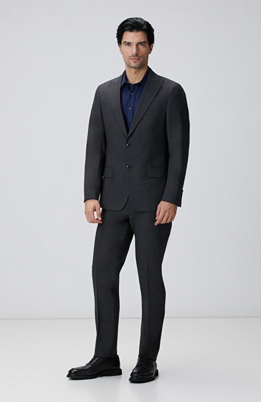 Antrasit Yün Karışımlı Takım Elbise