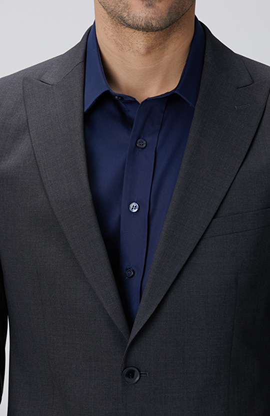 Antrasit Yün Karışımlı Takım Elbise