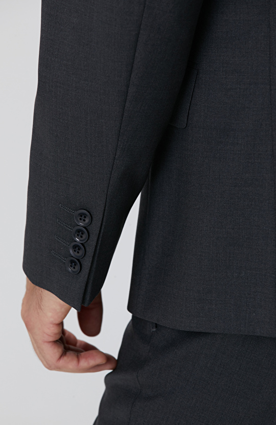 Antrasit Yün Karışımlı Takım Elbise