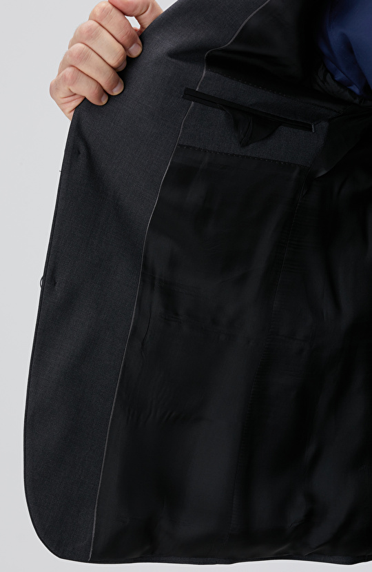 Antrasit Yün Karışımlı Takım Elbise