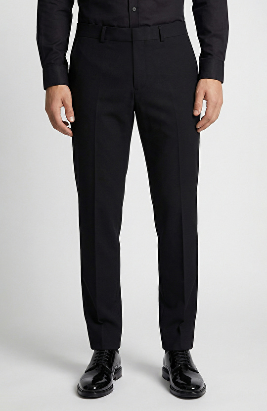 Black Wool Blend Pants