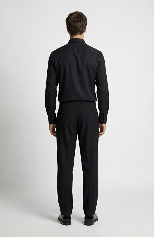 Black Wool Blend Pants
