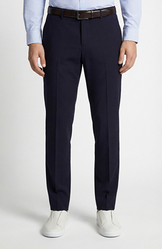 Navy Blue Wool Blend Pants