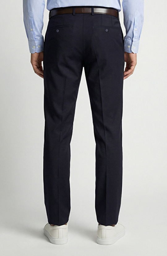 Navy Blue Wool Blend Pants