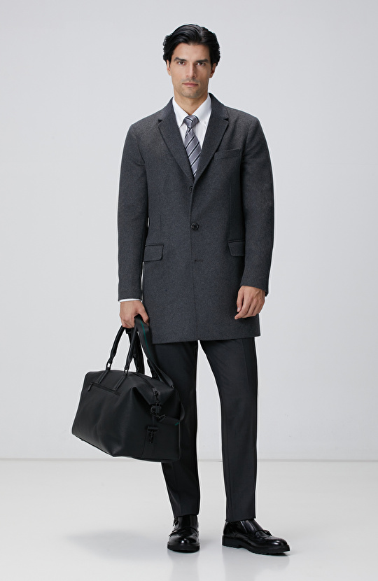 Antrasit Yün Karışımlı Pantolon