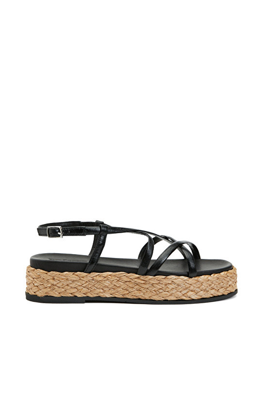 Black Women's Leather Sandals