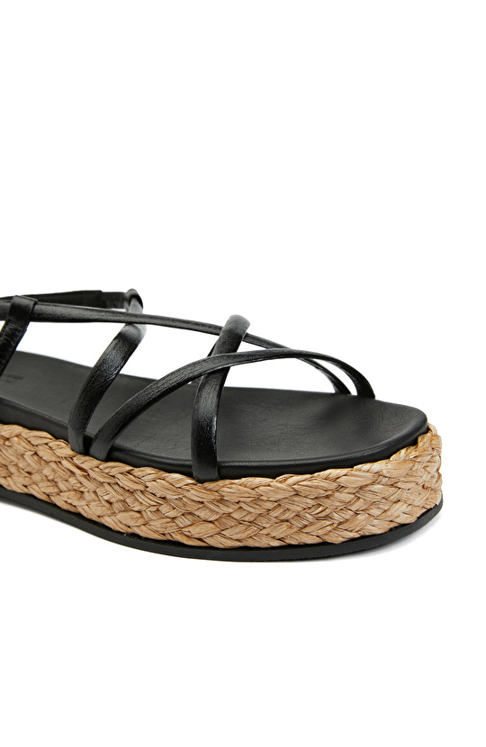 Black Women's Leather Sandals
